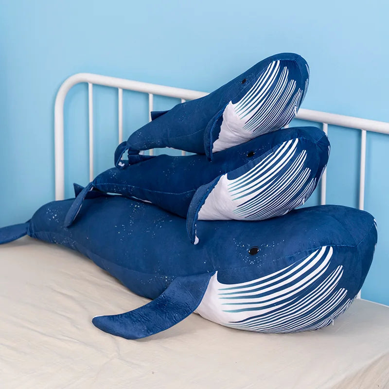 Stuffed Large Size Blue Whale Plush Pillow Huge Bed Sofa Plush Cushion Cartoon Sea Animal Whale Plush Toys Home Decoration SimplySquishy